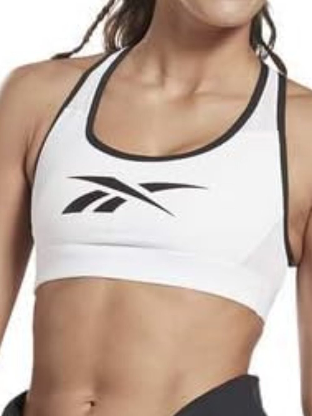 New Reebok Studio Hero Racer Pad Bra - White - Size 1X16W